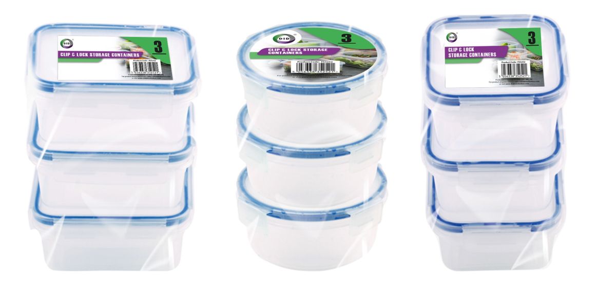 3pc clip lock storage containers did distribution